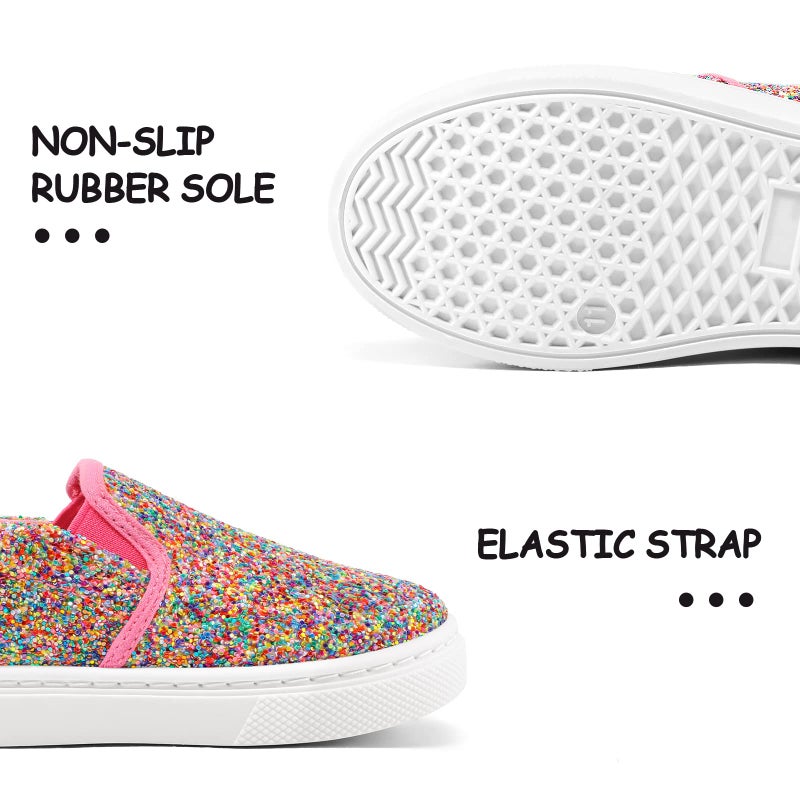 K KomForme Toddler Sneakers for Girls Boys Slip On Canvas Walking Shoes Colorful - Image 5