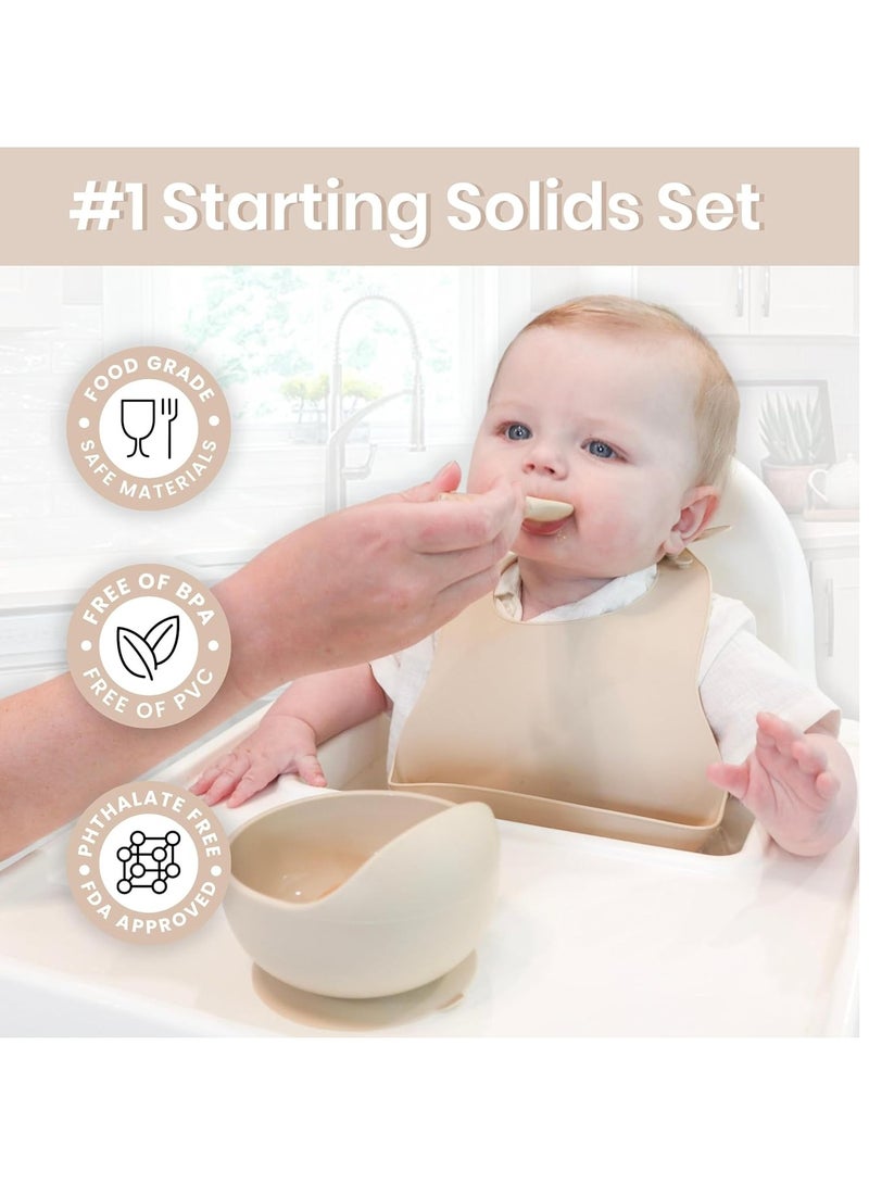 طقم مكون من قطعتين من أدوات إطعام الأطفال المصنوعة من السيليكون مع شفط ووعاء سيليكون وملعقة للأطفال - Image 2