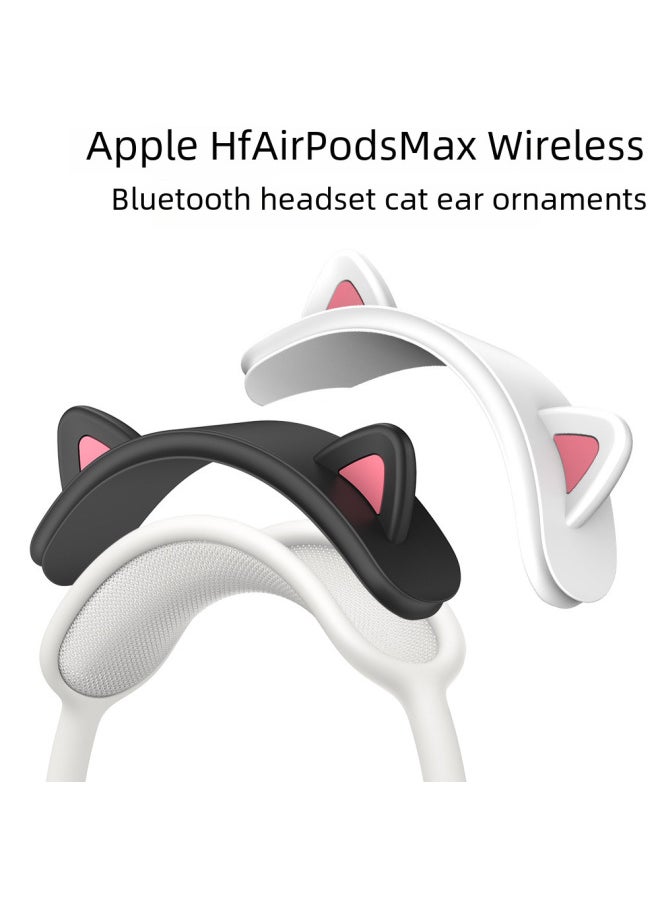 Generic - Airpods Max Wireless Bluetooth Headset Silicone Protective Cover Cat Ear Design Digital Computer Accessories-Color:T5 White-Applicable Model:For Apple AirPods Max Wireless Bluetooth Headset - Image 1
