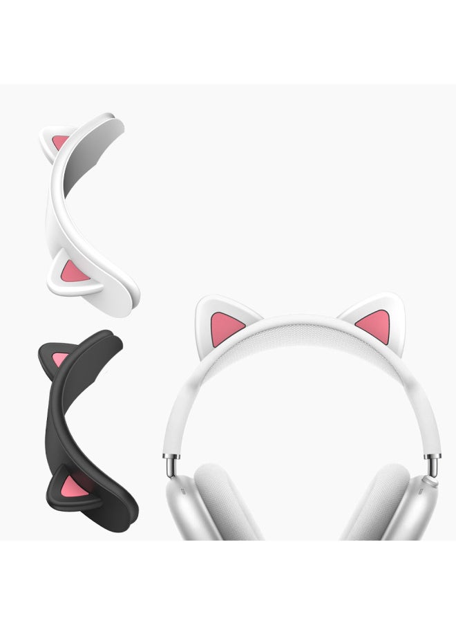 Generic - Airpods Max Wireless Bluetooth Headset Silicone Protective Cover Cat Ear Design Digital Computer Accessories-Color:T5 White-Applicable Model:For Apple AirPods Max Wireless Bluetooth Headset - Image 1