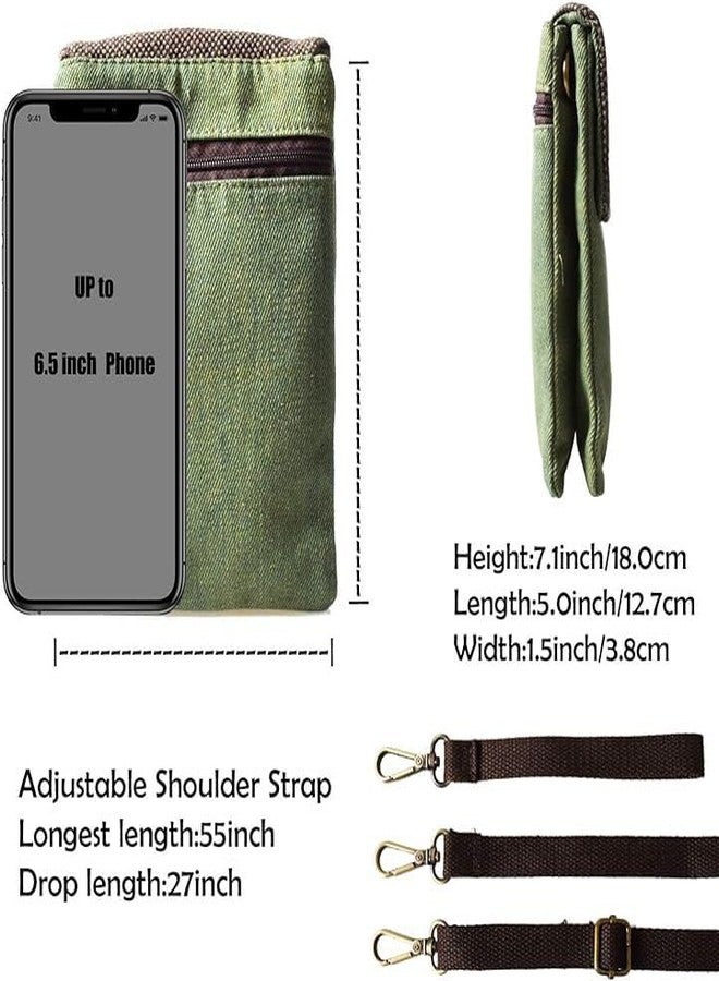 LassZone Small Canvas Crossbody Bags Women Canvas Cellphone Purse Coin Pouch Wallet Mini Shoulder Handbags Wristlet Clutch - Image 4