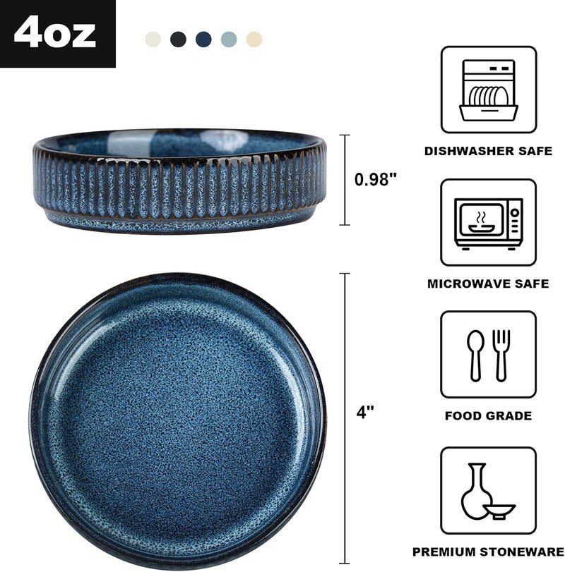 famiware Star Soy Sauce Dish Ceramic Dipping Bowls Set of 6 4 oz Individual Dip Sauce CupsBowlsDishesPlates Small Serving Bowl for Side Dishes Ice Cream Condiments Sushi  Nebulas Blue - Image 2