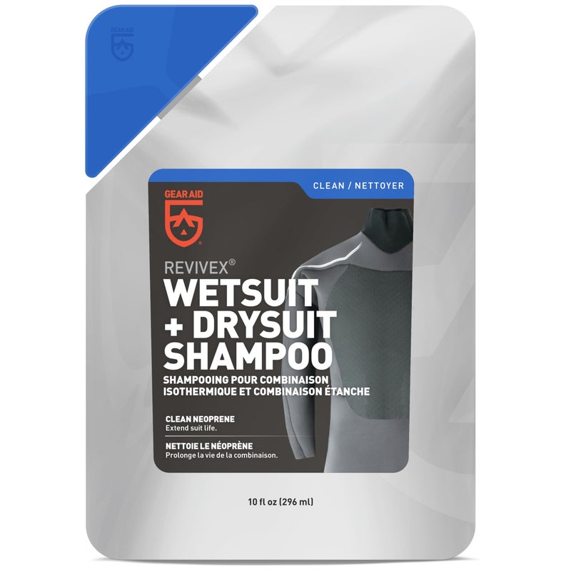 GEAR AID Wetsuit, Drysuit Cleaner and Conditioner â€“ Wash Away Salt, Chlorine, and Residue with Concentrated Shampoo, Keeps Gear Fresh, Durable, and Ready for Use, 10 fl oz