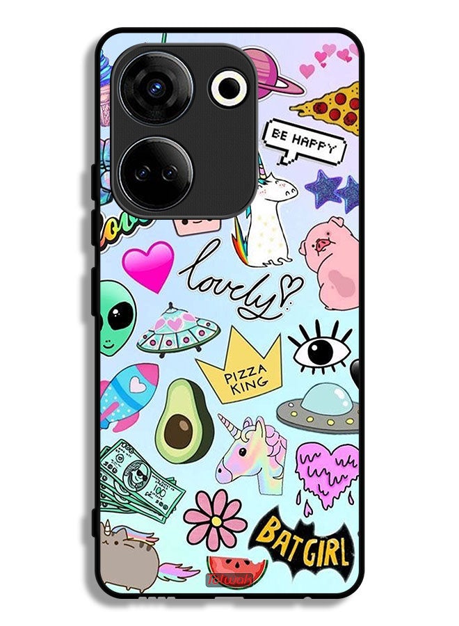 Tolwak Tecno Camon 20 Protective Case Cover Lovely Stickers - Image 1