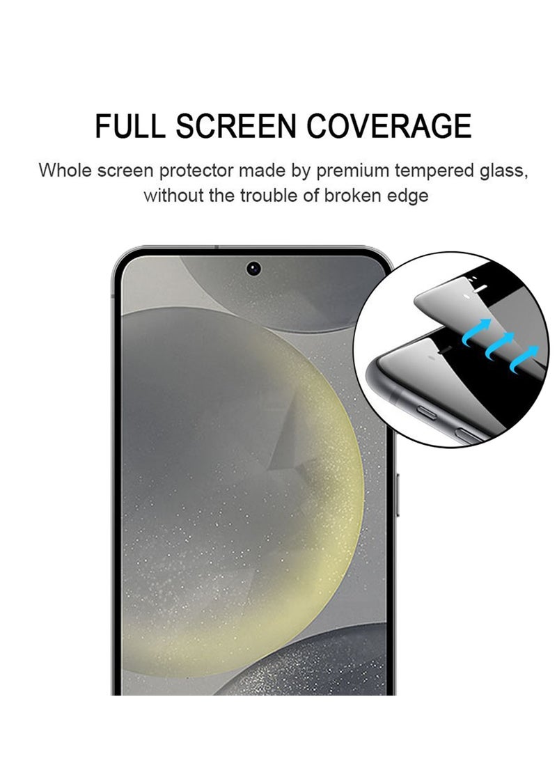 Generic - Screen Protector for Samsung Galaxy S25 Tempered Glass Screen Protector Full Glue Edge to Edge 9H Hardness Anti Fingerprint Scratch Resistance Glass (Fingerprint work) - Image 1