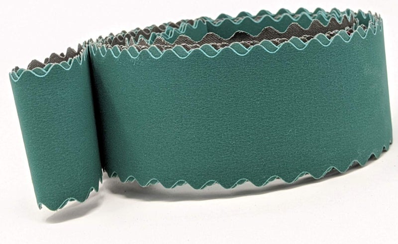 2X72  Makers Scalloped Edge Sanding Belts Extra Flexible Finishing Belts fit 2X72 Belt Sander Great for odd shapes and  Handle Contours 120 Grit 3 Pk