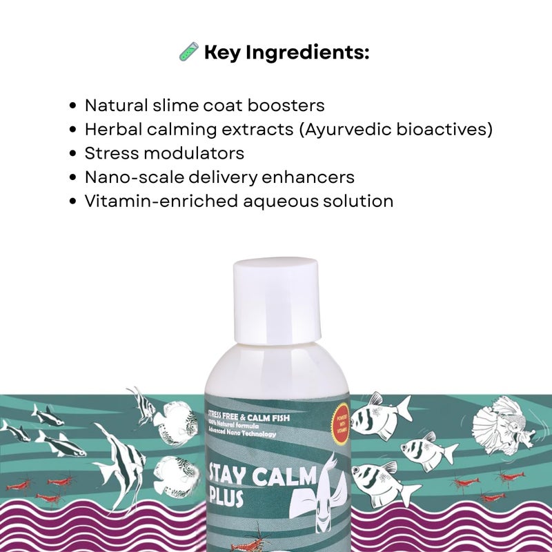 7pets Life AAYU Stay Calm Plus Fish Food Supplement | Suitable for All Freshwater and Marine Fish | Improves Resistance to Infection | (100 ml) - Image 3