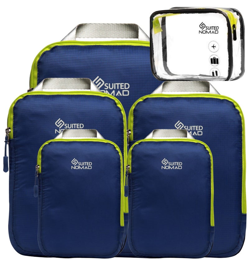 SUITEDNOMAD 6 Set/3 Set Ultralight Compression Packing Cubes, Suitcase and Backpack Travel Organizer Bags - Image 1