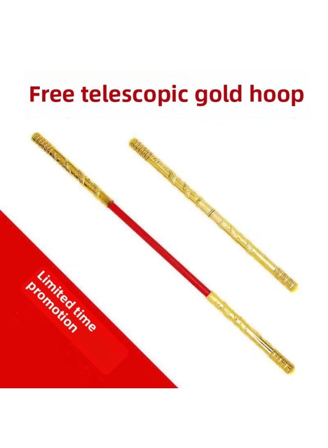Scenic Area Qinglong Dao Temple Fair Children's Toys Street Stall Bamboo Swords Jade Swords Qinglong Bamboo Artifacts-Color:Telescopic Golden Hoop [red]  - Image 1