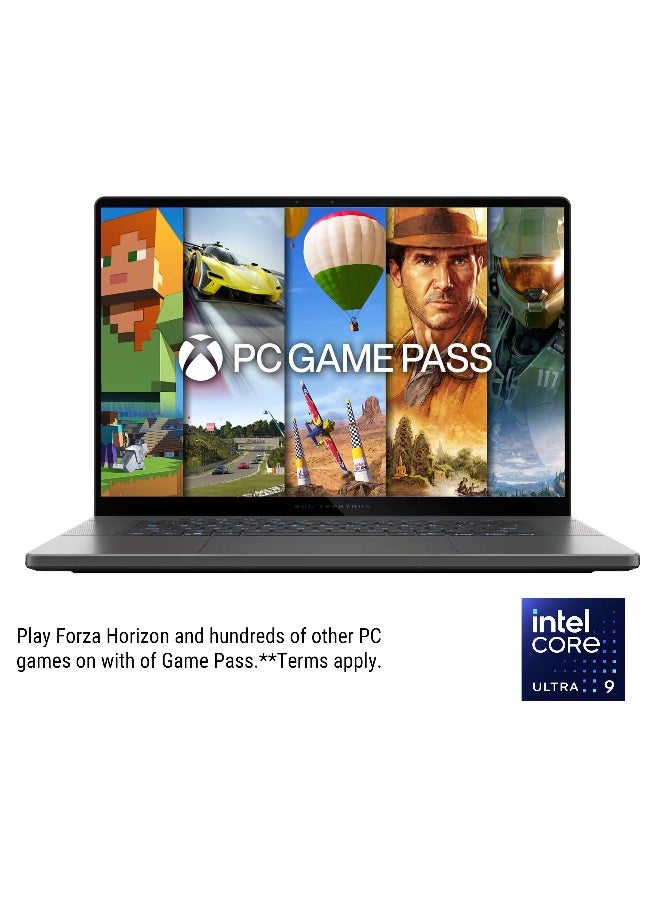 أسوس لابتوب الألعاب ROG Zephyrus مع شاشة WQXGA بحجم 16 بوصة، معالج Core Ultra 9-285H/ذاكرة RAM سعة 16 جيجابايت/قرص SSD سعة 2 تيرابايت/رسومات NVIDIA GeForce RTX 5070/نظام Windows 11 Home مع (لوحة ماوس Consumix) - Image 2