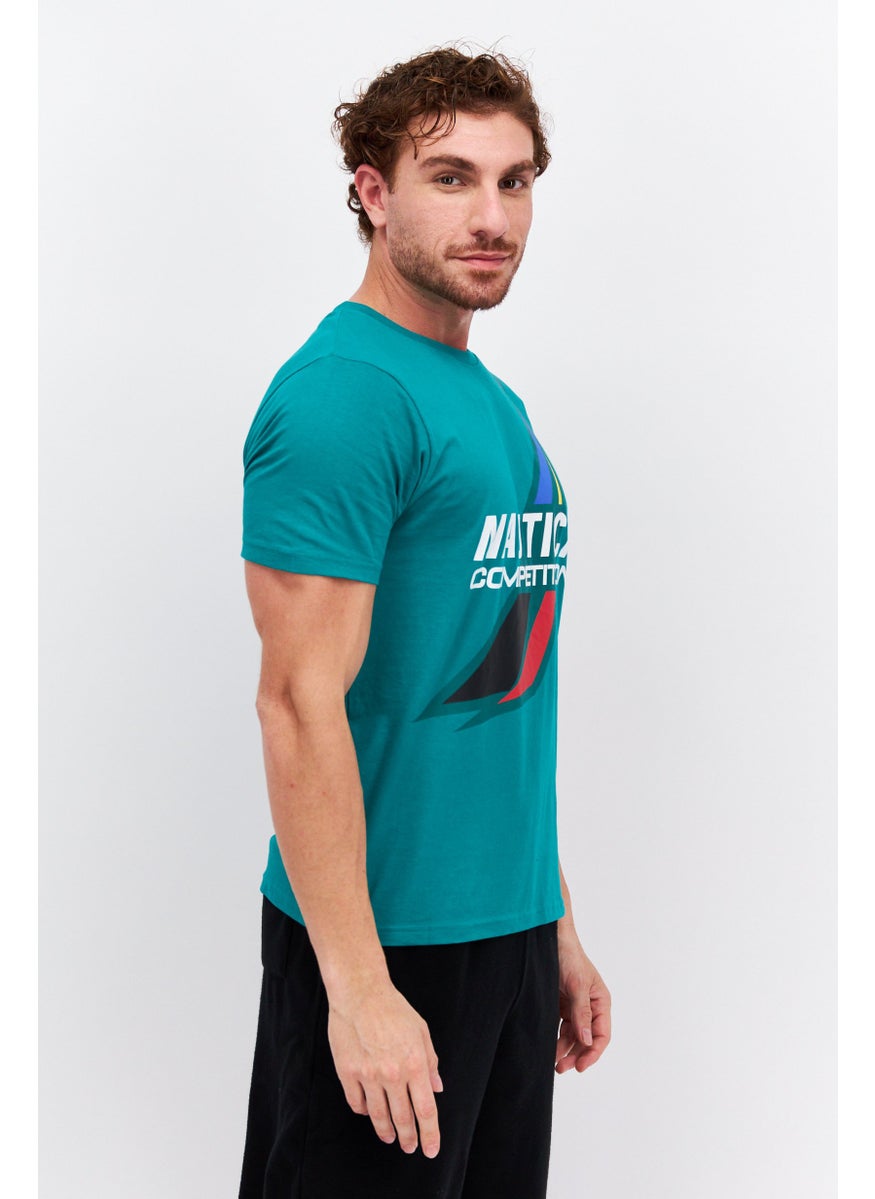 Nautica Competition Men Sportswear Fit Short Sleeves Outdoor T-Shirt, Green  - Image 2