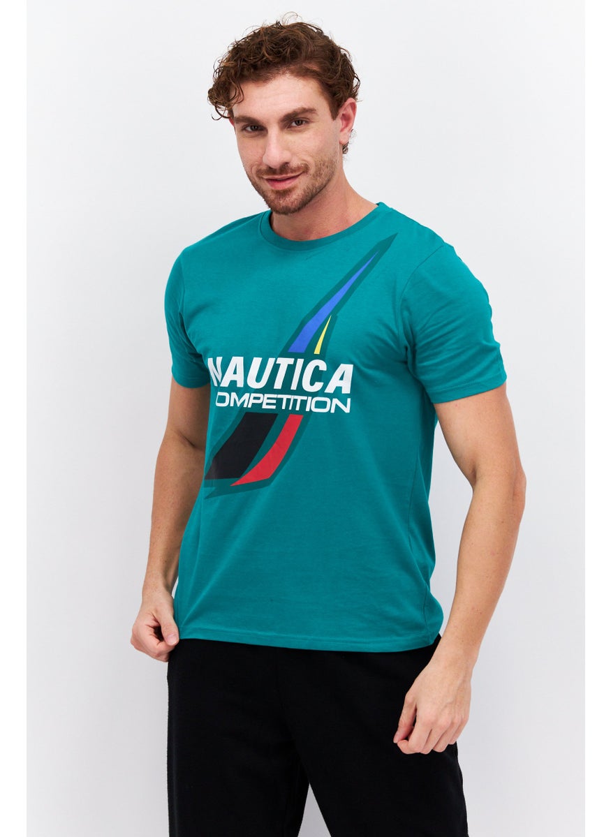 Nautica Competition Men Sportswear Fit Short Sleeves Outdoor T-Shirt, Green  - Image 1