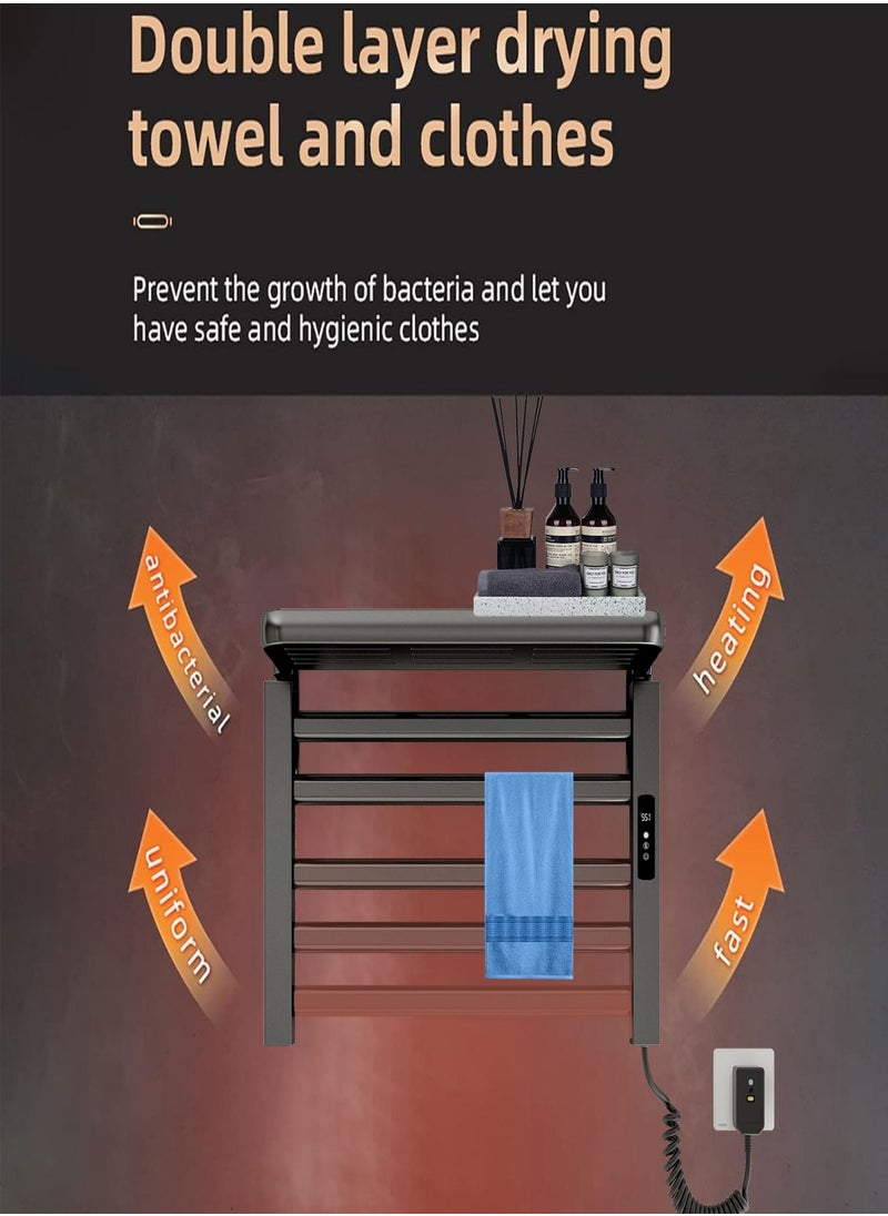 Sharpdo Smart Electric Heated Towel Rack for Home Bathroom and Bathroom, Constant Temperature Heated Towel Rack for Drying, No Need to Punch Holes  - Image 2