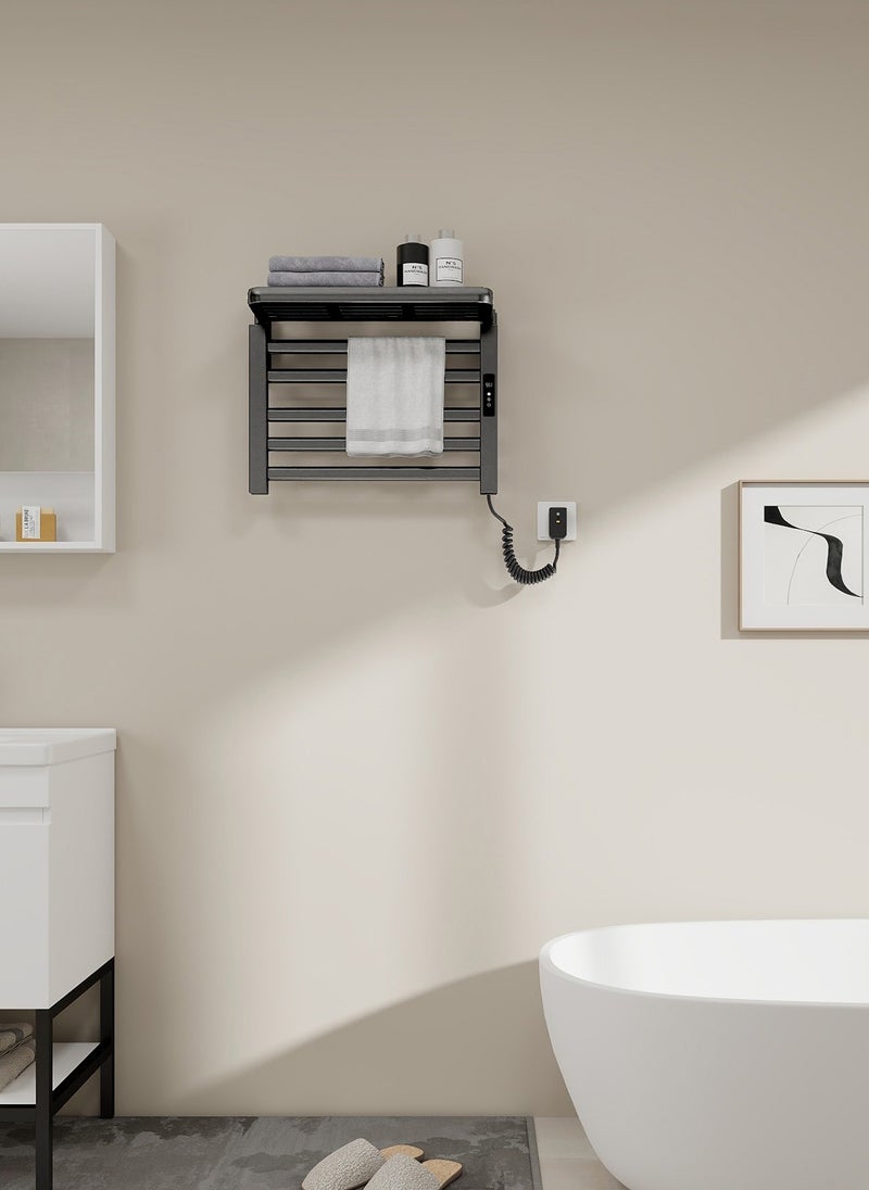 Smart Electric Heated Towel Rack for Home Bathroom and Bathroom, Constant Temperature Heated Towel Rack for Drying, No Need to Punch Holes
