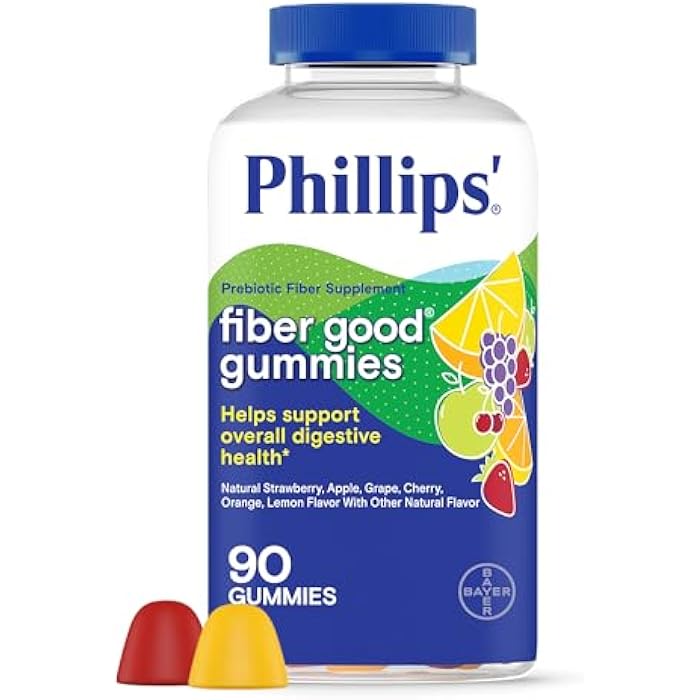 Phillips' Phillips’ Fiber Good Gummies, Supplement with Inulin for Adults and Children, Fruit Flavored Daily Gummies, 4g of Prebiotic Fiber Per Serving , 90 Count - Image 1