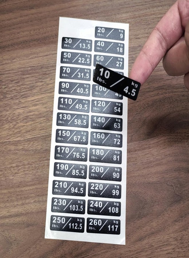 ملصقات أوزان Keproving من 10 إلى 260 رطلاً / من 4.5 إلى 117 كجم، ملصقات مخصصة لألواح الأوزان، ملصقات معدات رياضية، ملصقات معدات لياقة بدنية - Image 5