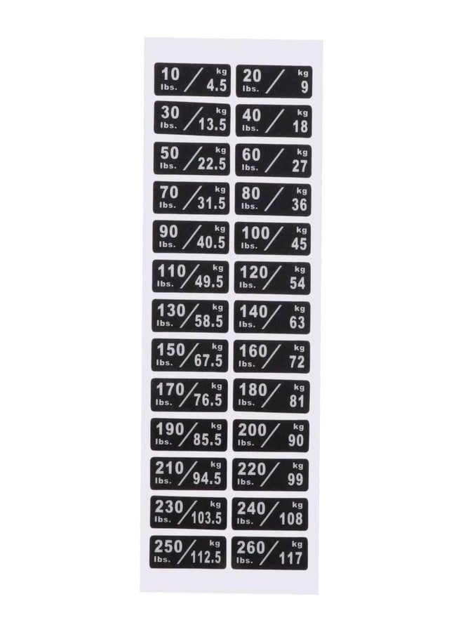 ملصقات أوزان Keproving من 10 إلى 260 رطلاً / من 4.5 إلى 117 كجم، ملصقات مخصصة لألواح الأوزان، ملصقات معدات رياضية، ملصقات معدات لياقة بدنية - Image 1