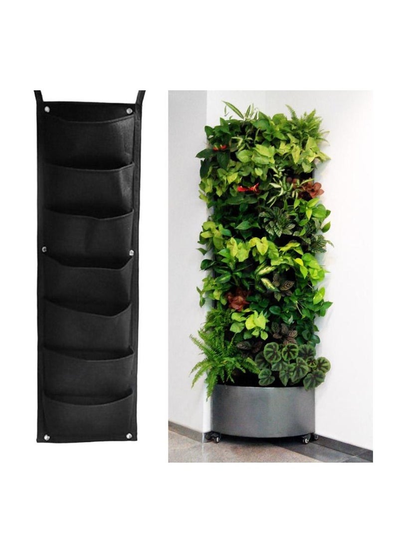 7 Pockets Vertical Gardening Flower Pots Hanging Wall Planter Growing Bags - Image 1