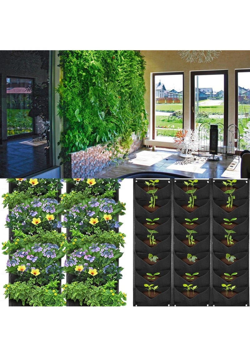 7 Pockets Vertical Gardening Flower Pots Hanging Wall Planter Growing Bags - Image 5