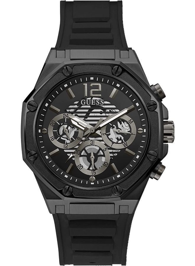 Black Case Black Silicone Watch - GUESS
