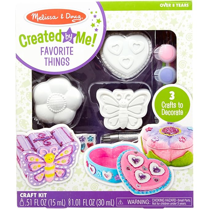 Favorite Things Craft Set - Over 70 Pieces with Stickers, Beads, Gems, Ribbons, Googly Eyes, Foam Shapes & More - DIY Arts & Crafts Kit for Kids - Ages 4 & Up - Great Gift | MD9534