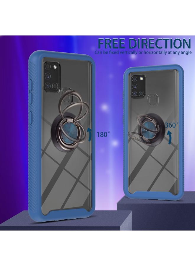 اس-توب جراب لهاتف Samsung Galaxy A21s / A217F Starry Sky بلون سادة مقاوم للصدمات من البولي كربونات + جراب واقٍ من مادة TPU مع حامل حلقي ووظيفة مغناطيسية - Image 4