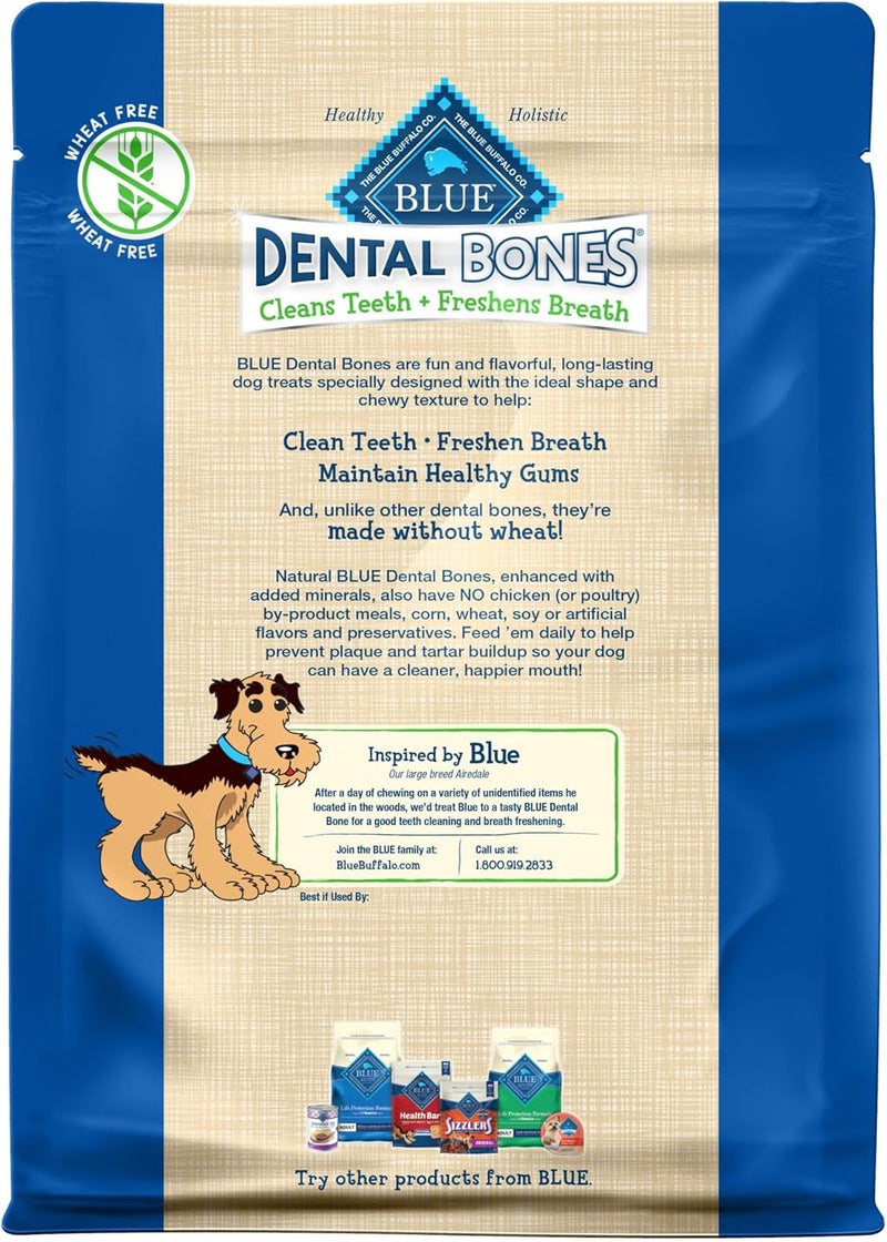 بلو بافلو حبوب مضغ طبية طبيعية من Blue Buffalo Dental Bones Mini، للكلاب (وزن 5-15 رطل)، عبوة سعة 12 أونصة - Image 2