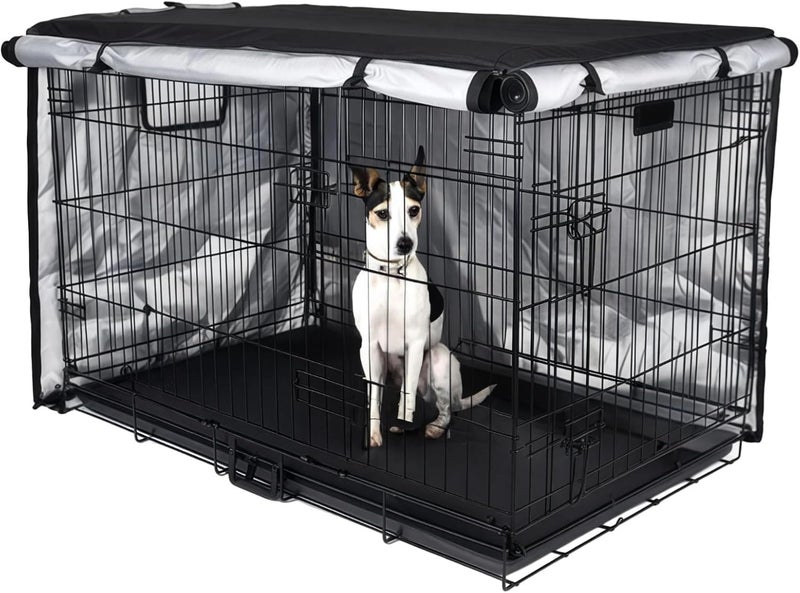 Durable Dog Crate Cover with Double Doors, Waterproof Oxford Cloth, Universal Fit for 36 Inch Crates - Image 1