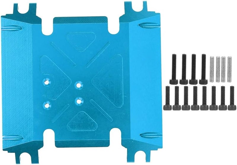 RC Car Skid Plate, CNC Machined Aluminum, 112mm x 110mm, Black - Maximum Durability, Lightweight Protection, Ideal for 1/10 Scale Off - Road Use (Blue) - Image 1