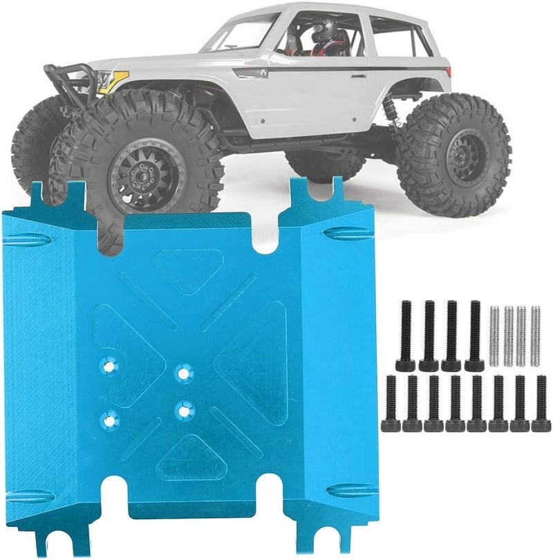 RC Car Skid Plate, CNC Machined Aluminum, 112mm x 110mm, Black - Maximum Durability, Lightweight Protection, Ideal for 1/10 Scale Off - Road Use (Blue) - Image 4