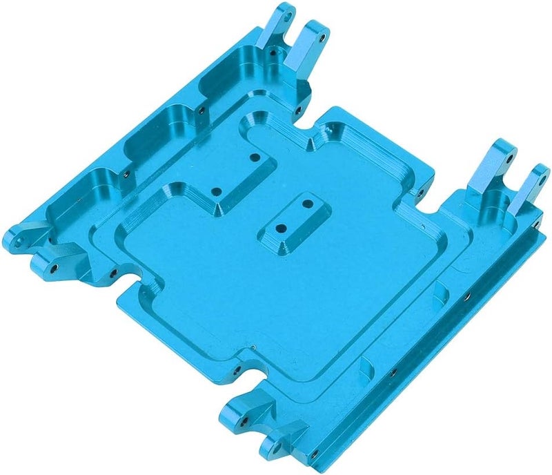 RC Car Skid Plate, CNC Machined Aluminum, 112mm x 110mm, Black - Maximum Durability, Lightweight Protection, Ideal for 1/10 Scale Off - Road Use (Blue) - Image 3