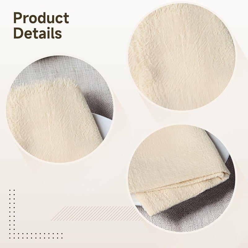 12 قطعة منديل بوهو قطني بحواف مهدبة 16.5 × 16.5 بوصة دِنيم ناعم - Image 5