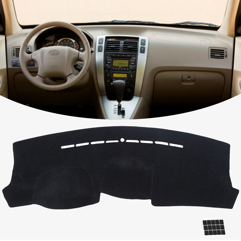 KEYOOG Dashboard Cover Dash Mat Fit for Hyundai Tucson 20092005 for Left Hand DriveCar Dash Board Mat AntiGlare CarpetNonSlip Pad Sunshield Protector Black
