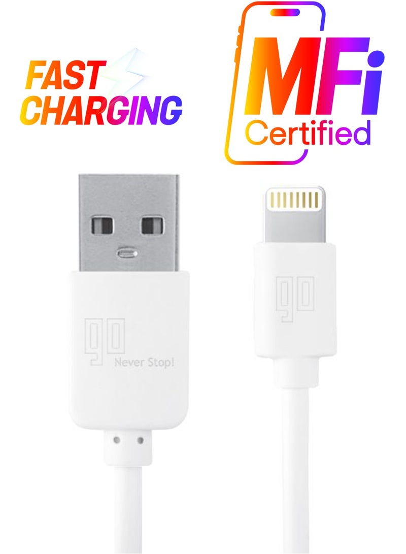 GO Lightning Cable For Charge And Sync White - Image 1
