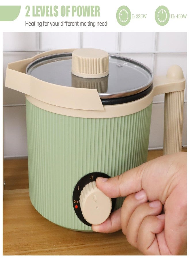 TOAUTO وعاء إذابة الشمع TOAUTO سعة 1.5 لتر، أخضر اللون، مزود بفوهة سهلة الصب، وإمكانية ضبط الطاقة المزدوجة. - Image 4