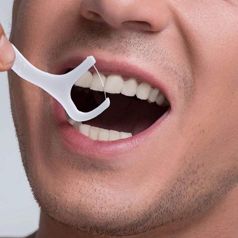 Devera Tooth Pick Dental Flossers Teeth Cleaners Flossing Head Oral Hygiene Cleaning Tool 3 In 1 Floss Toothpicks Plastic Set For Clean Teeth Fresh Breath&Healthy Gums Teeth Care Pack Of 120 (Floss) - Image 3