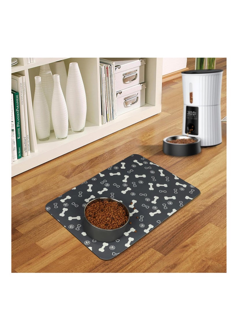 SYOSI سجادة طعام الكلاب سجادة ماصة للكلاب للطعام والماء بدون بقع سهلة التنظيف سجادة موزع مياه للكلاب سهلة التنظيف سجادة تغذية الحيوانات الأليفة للقطط والكلاب للشاربين الفوضويين إكسسوارات الحيوانات الأليفة - Image 1