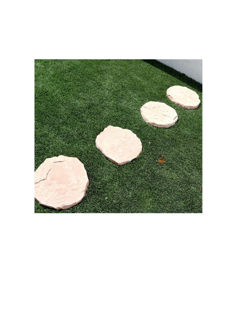 KNP Garden stepping stones Anti Slip 28-35cm Round Beige set of 5 stones - Image 1