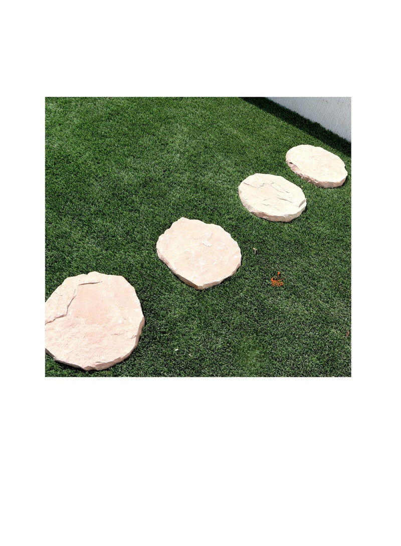 KNP Garden stepping stones Anti Slip 28-35cm Round Beige set of 5 stones - Image 3