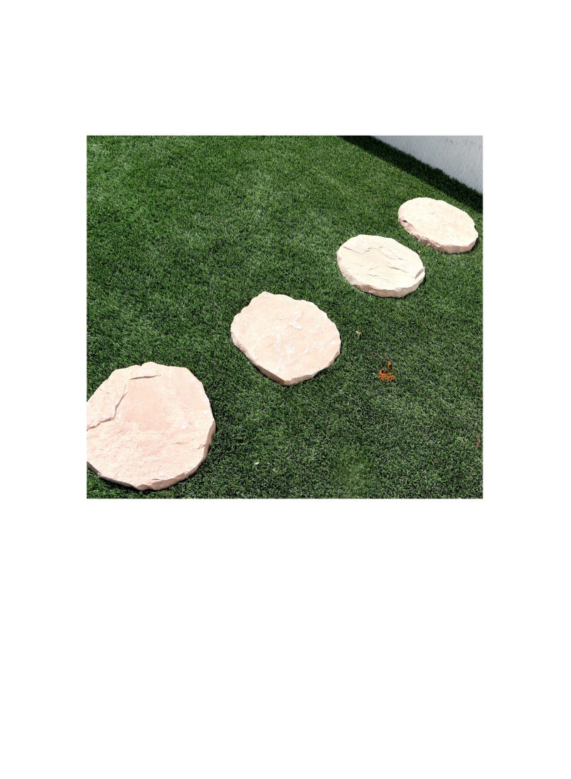 KNP Garden stepping stones Anti Slip 28-35cm Round Beige set of 5 stones - Image 2