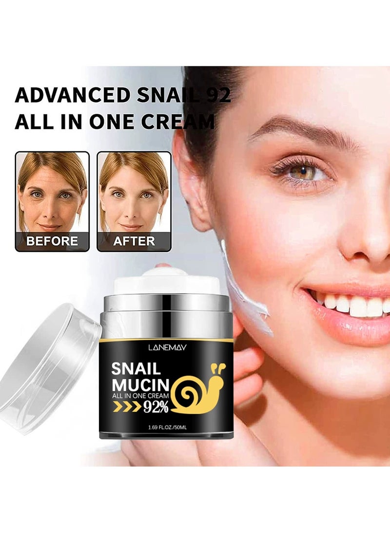 LANEMAY Snail Essence Cream Face Moisturizer – Brighten Skin Firm Hydrate Nourish Antioxidant Serum - Image 2