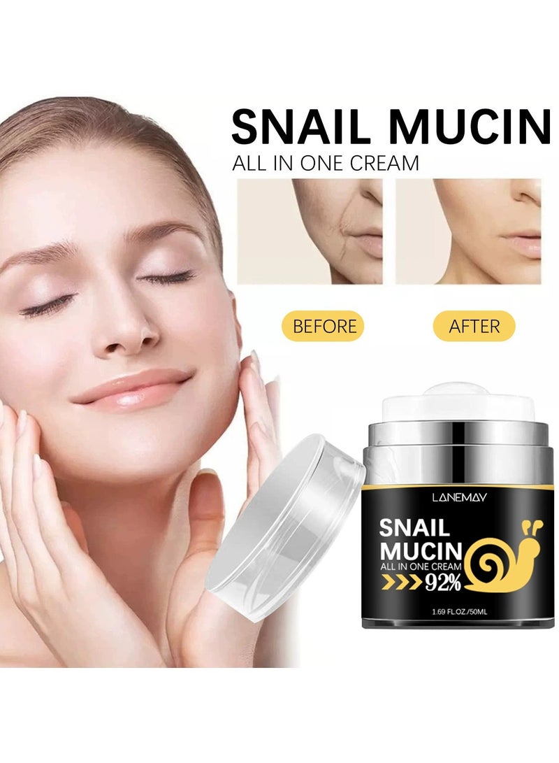 LANEMAY Snail Essence Cream Face Moisturizer – Brighten Skin Firm Hydrate Nourish Antioxidant Serum - Image 3