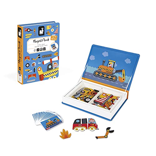 Janod MagnetiBook 69 pc Magnetic Racers Vehicle Game - Ages 3+ - J02715 - Image 4