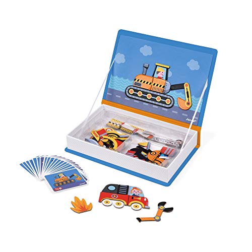 Janod MagnetiBook 69 pc Magnetic Racers Vehicle Game - Ages 3+ - J02715 - Image 5