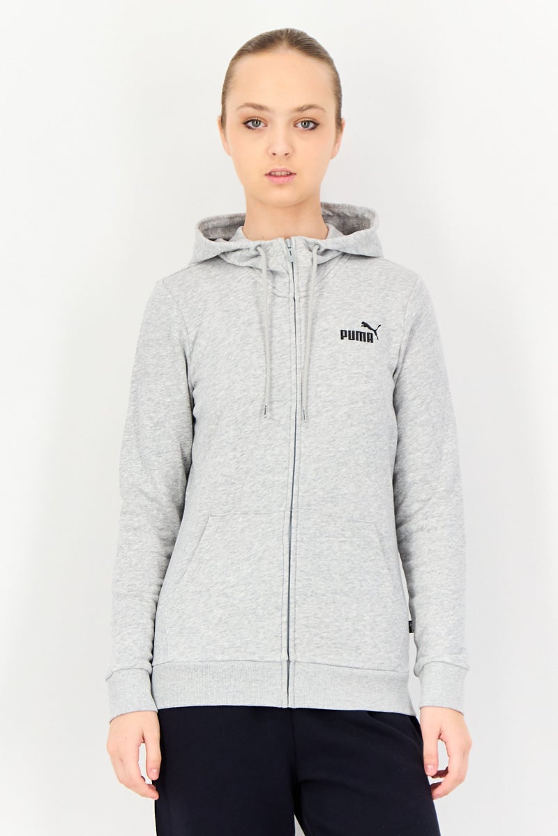 PUMA Women Sportswear Fit Long Sleeve Outdoor Hoodie, Light Grey - Image 1