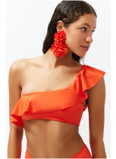 trendyol Red One-Shoulder Frilly Bikini Top TBESS21BU0039  - Image 1