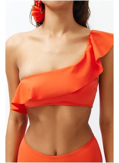 trendyol Red One-Shoulder Frilly Bikini Top TBESS21BU0039  - Image 4