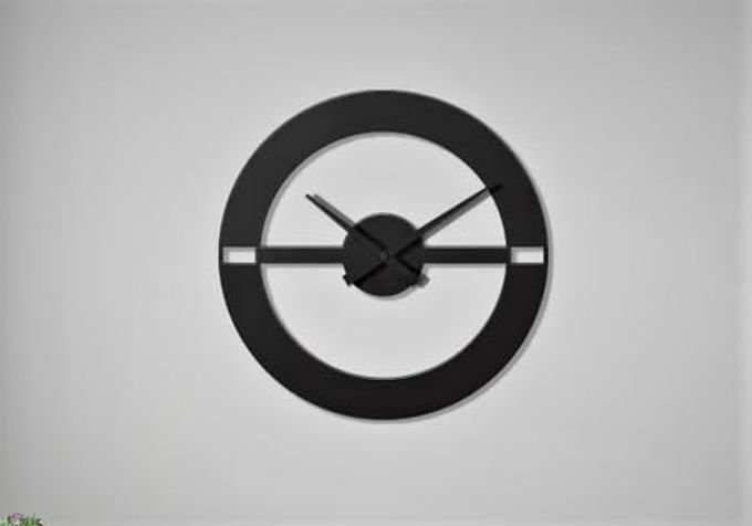 METAL ANALOG WALL CLOCK FOR LIVING ROOM BEDROOM WALL HANGING DECOR METAL SIGNHOUSEWARMING GIFT ANTIQUEBIG SIZE BLACK 40 CM DA30