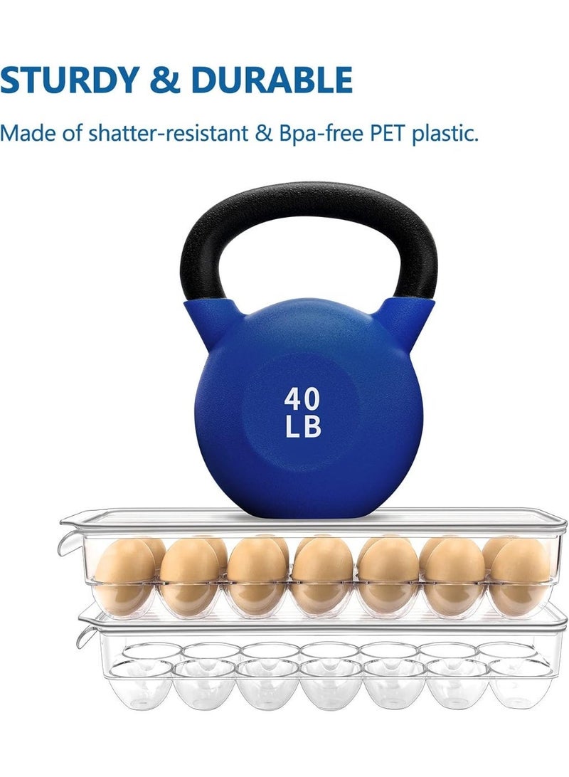 حامل بيض بلاستيكي واضح خالي من BPA ، 14 بيض ، حزمة من 2 - Image 5