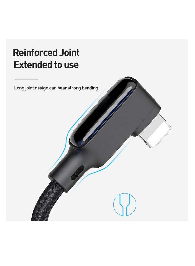 SYOSI Coiled Charging Cable, for Car offices and bedrooms, Right Angle Design Gaming LED Cord 6ft/1.8m Elastic Nylon Cable, Charge and Sync for Phone XS/XS Max/XR, Pad Pro Air 2 and More - Image 2